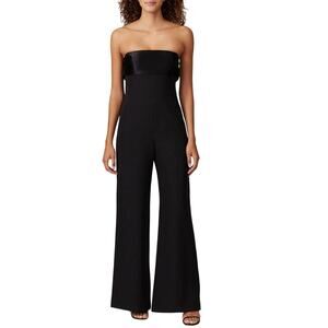 Milly Cady Brooke Jumpsuit Black Strapless Tie Back Cocktail Evening Wide Leg 4